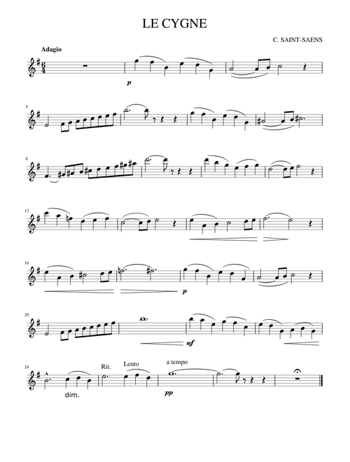 The Swan Violin C. Saint-Saens