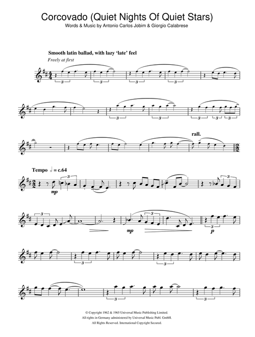 Corcovado (Quiet Nights Of Quiet Stars) - Antonio Carlos Jobim (Tenor Sax Solo)