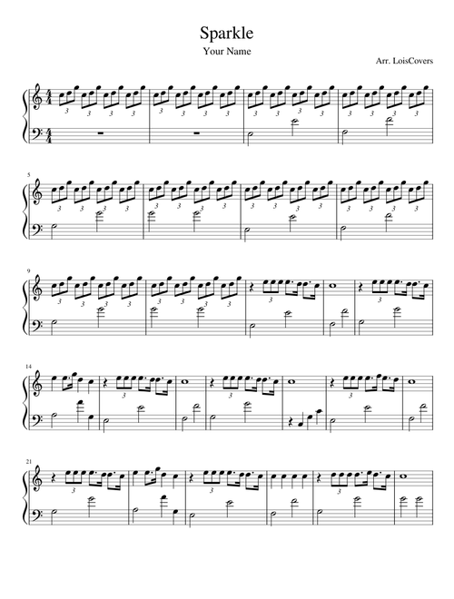Sparkle - Your Name Easy Version