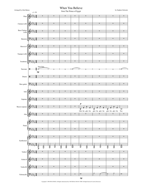 When You Believe (Arr. John Barnes) - Whitney Houston And Mariah Carey (Large Ensemble)