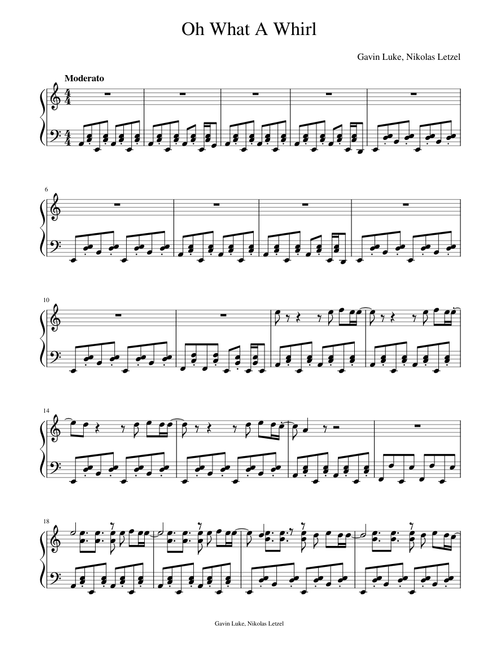 Oh What a Whirl - piano