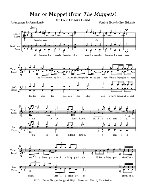 Man Or Muppet (Arr. James Lamb) - Bret McKenzie (Barbershop Quartet)