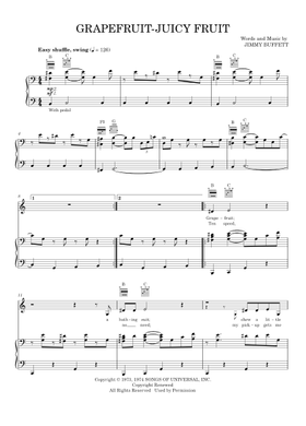 Free Grapefruit-Juicy Fruit by Jimmy Buffett sheet music