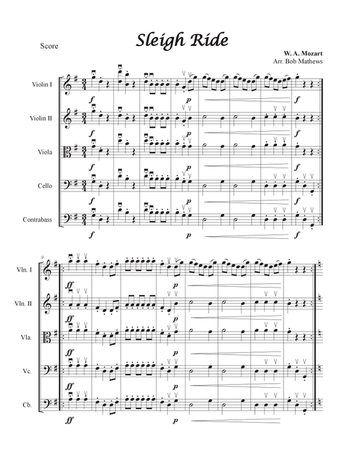 Mozart Sleigh Ride for String Orchestra (Arr. Bob Mathews) - W.A. Mozart (Orchestra)