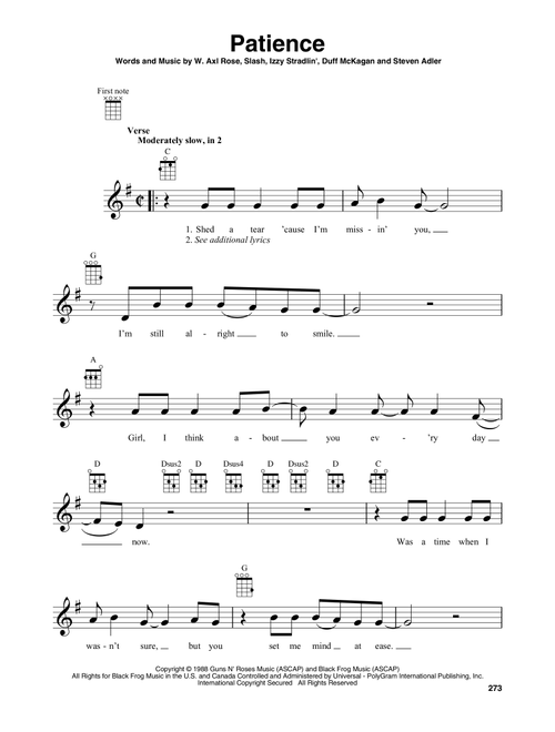 Patience - Guns N' Roses (Baritone Ukulele)