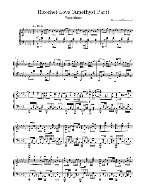 Ricochet Love (Amethyst Part) Piano arr.