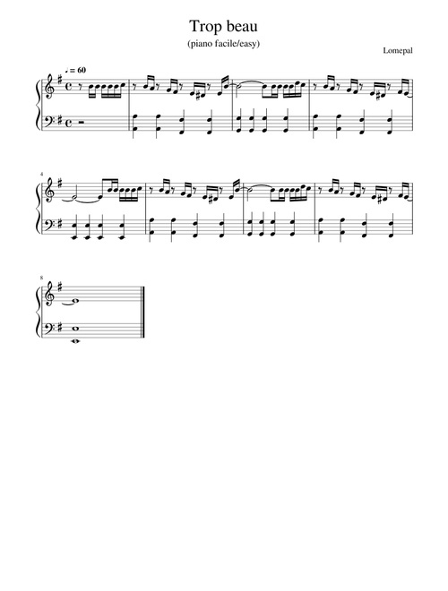 "Trop beau" piano