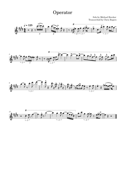 Michael Brecker's solo on "Operator"