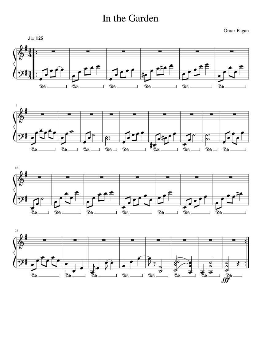 In the Garden Bass Sheet music for Piano (Solo)