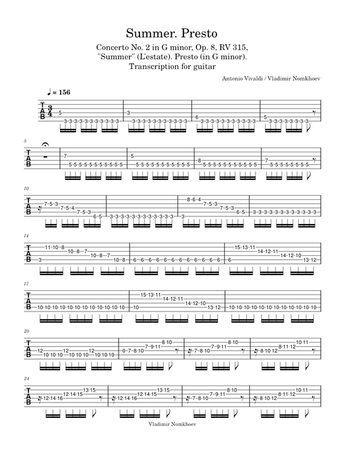 The four seasons - summer – Antonio Vivaldi