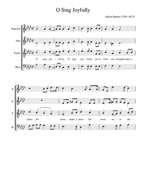 O Sing Joyfully tenor emphasis