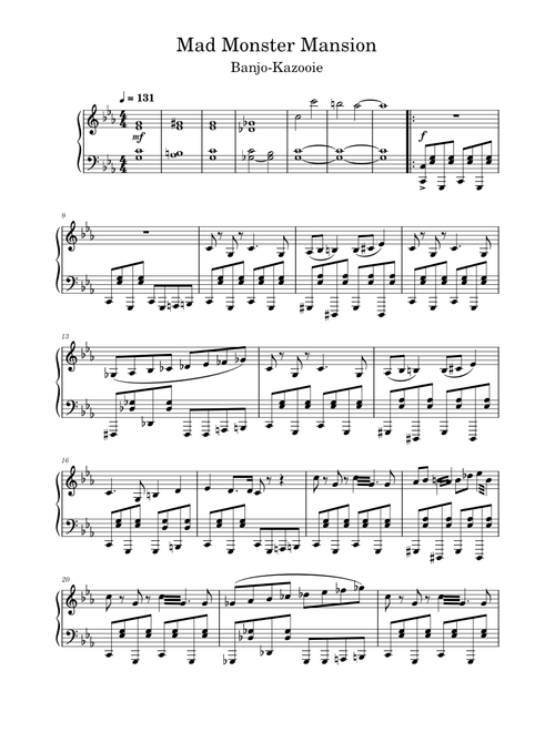 Mad Monster Mansion - Banjo-Kazooie (Piano)