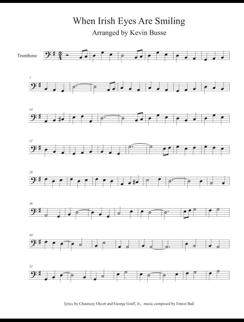 When Irish Eyes Are Smiling - Trombone (Arr. Kevin Busse) (Trombone Solo)