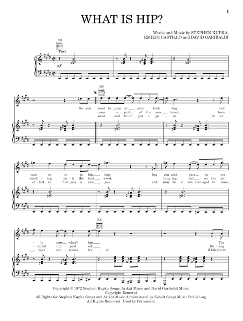 What Is Hip? - Tower Of Power (Piano-Vocal-Guitar)