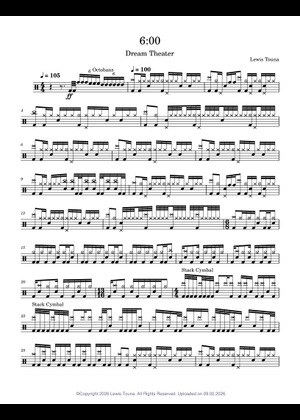 Play Official version of 6 00 Sheet Music by Dream Theater for