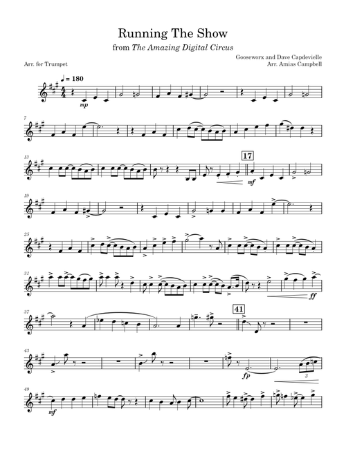 Running The Show (From Amazing Digital Circus) - Trumpet Tutorial