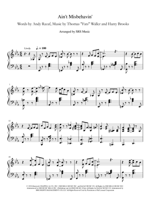 Play Official version of Ain't Misbehavin' Sheet Music by Thomas
