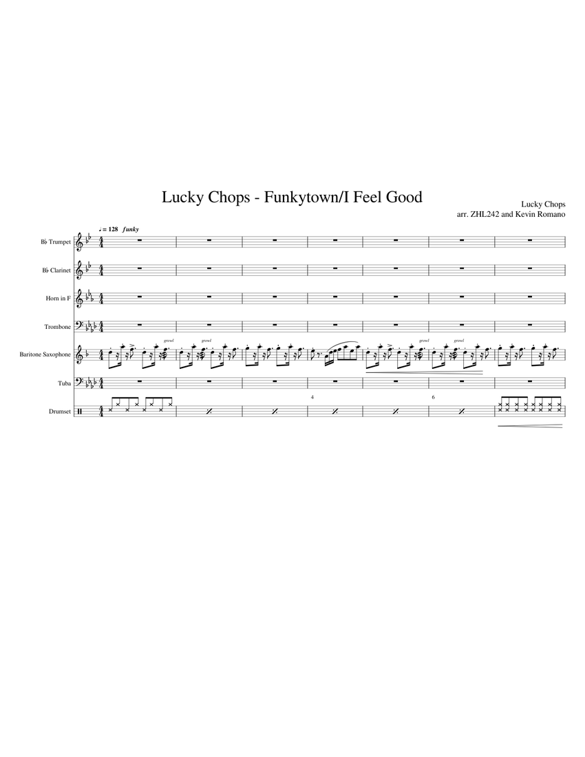 Lucky Chops - Funkytown/I Feel Good Sheet music for Trombone, Tuba ...