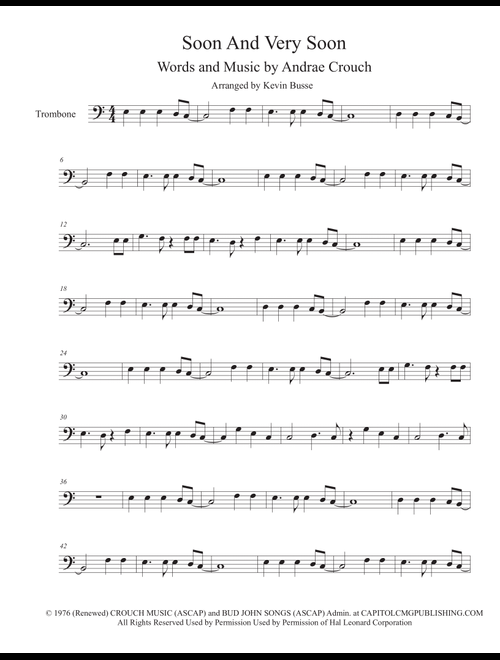Soon And Very Soon (Arr. Kevin Busse) - Andrae Crouch (Trombone Solo)