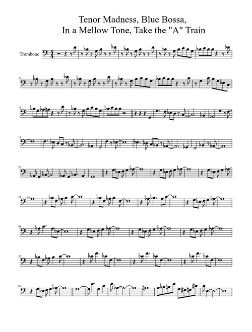 Tenor Madness, Blue Bossa, In a Mellow Tone, Take the "A" Train