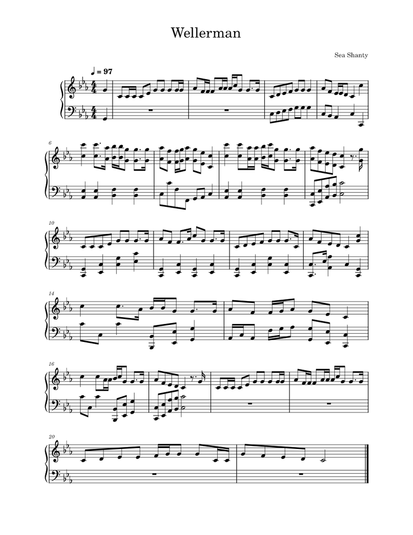 Wellerman Sheet music for Piano (Solo)