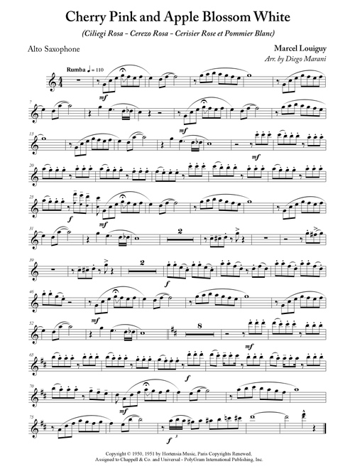 Cherry Pink And Apple Blossom White (Arr. Diego Marani) - Perez "Prez" Prado (Alto Sax and Piano)