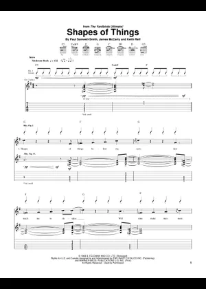 Play Official version of Shapes of things Sheet Music by The Play Official version of Shapes of things Sheet Music by The