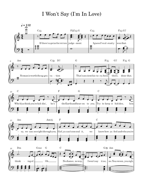 I Won't Say (I'm In Love) – Alan Menken (Hercules)