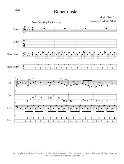 Bonetrousle (from Undertale) (Arr. Challena Zellick) - Toby Fox (Bass Tab)