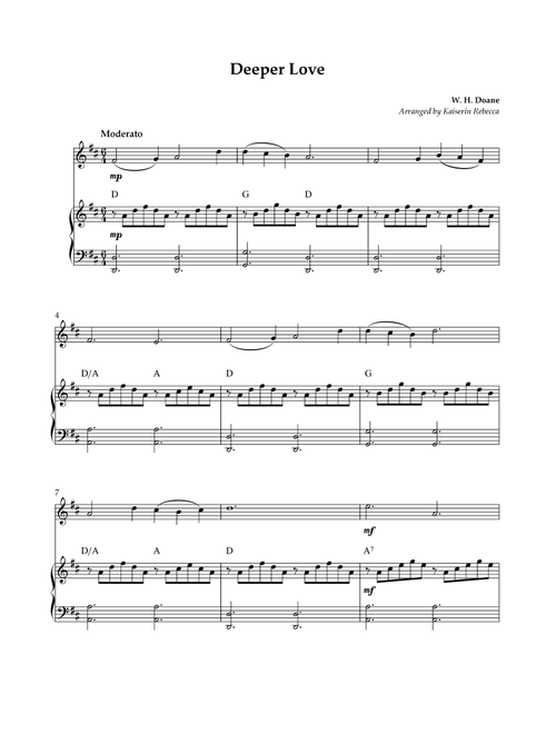 Deeper Love (Arr. Kaiserin Rebecca) - W H Doane (Violin and Piano)