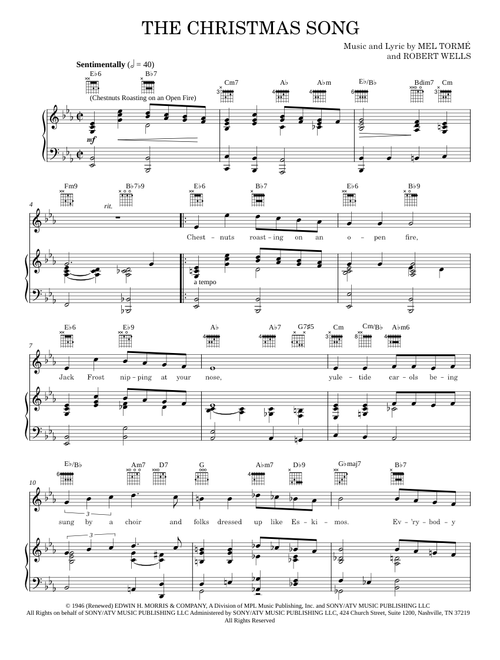 The Christmas Song (Chestnuts Roasting On An Open Fire) - Frank Sinatra, Mel Torme (Piano-Vocal-Guitar)