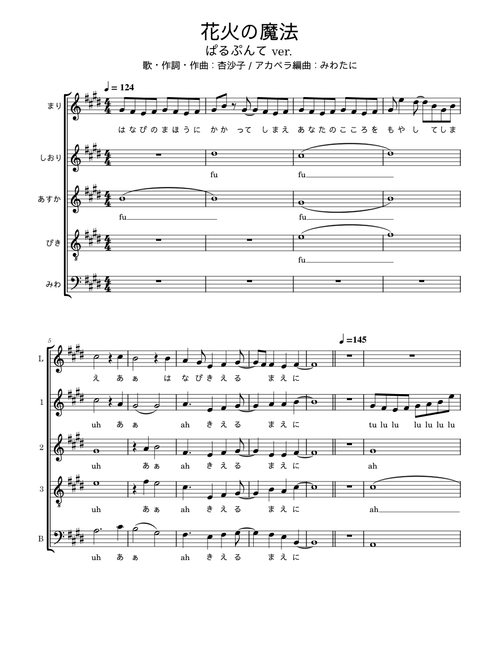 ぱるぷんて sheet music by miwachan3012 | Play, print, and download