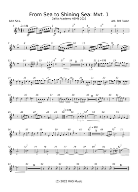 Free From Sea To Shining Sea: Mvt. 1 by RH Sloan sheet music