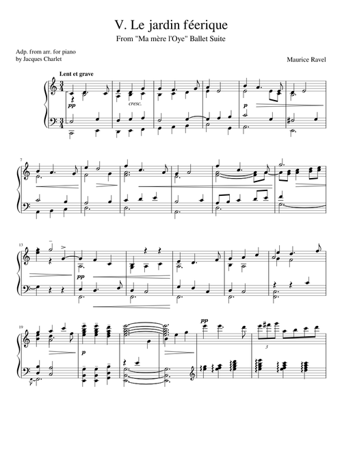 Ravel Le jardin féerique from "Ma mère l'Oye" Ballet Suite