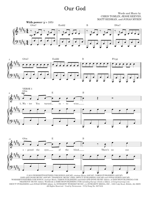 Our God - Chris Tomlin (Piano-Vocal-Guitar)