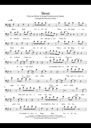 Shout - Tears For Fears - Sheet Music with Chords for Piano