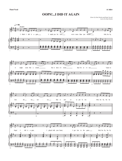 Oops!...I Did It Again (Arr. Marc Sokolson) - Britney Spears (Voice Duet and Piano)