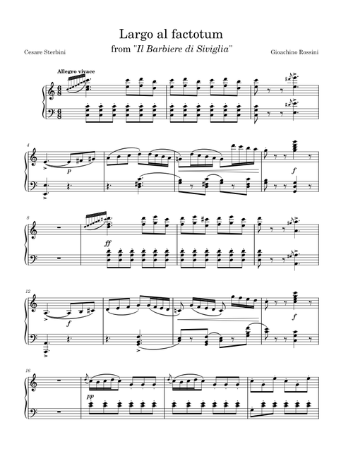 Largo al factotum from "Il Barbiere di Siviglia"