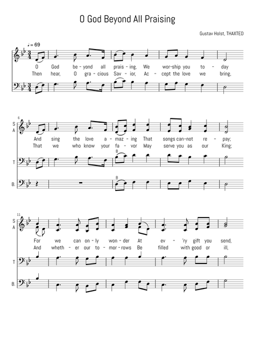 O God Beyond All Praising - Gustav Holst