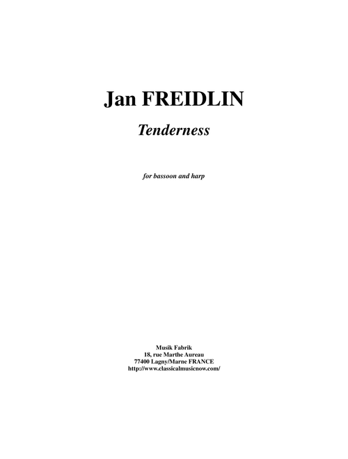 Jan Freidlin: Tenderness for bassoon and harp (Instrumental Duet)