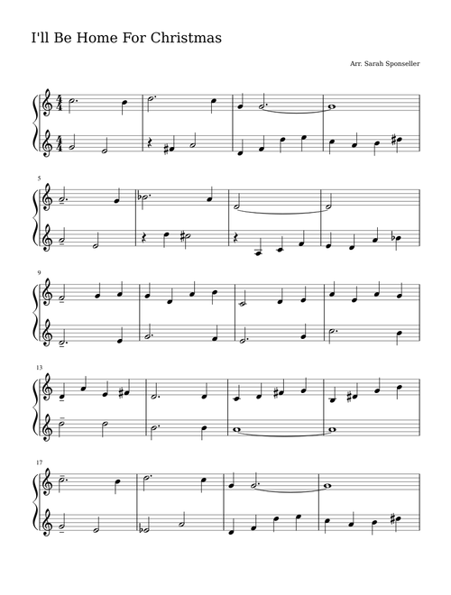 I'll Be Home for Christmas, violin duet