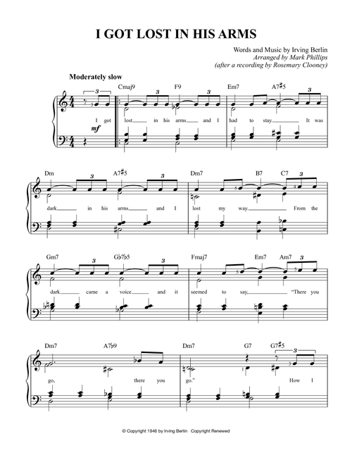 I Got Lost In His Arms (Arr. Mark Phillips) - Irving Berlin (Easy Piano)