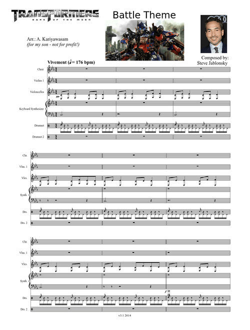 Tribute to "Battle" Theme from TRANSFORMERS: Dark of the Moon (2011) by Steve Jablonsky Updated  07-05-2014