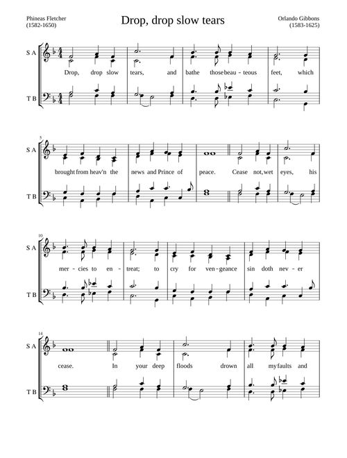 Drop, drop, slow tears - Orlando Gibbons