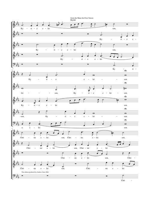 Mass for Five Voices - William Byrd