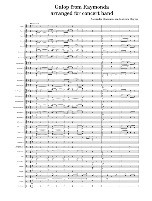 Galop from Raymonda (Arr. Matthew Hughes) - Alexander Glazunov (Concert Band)