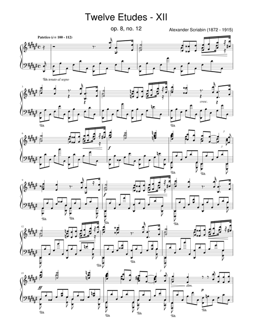 Scriabin - Twelve Etudes, op. 8 no. 12