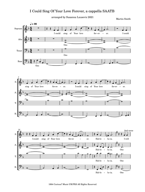 I Could Sing Of Your Love Forever (Arr. Susanna Lausevic) - Delirious? (Choral, 5-Part)