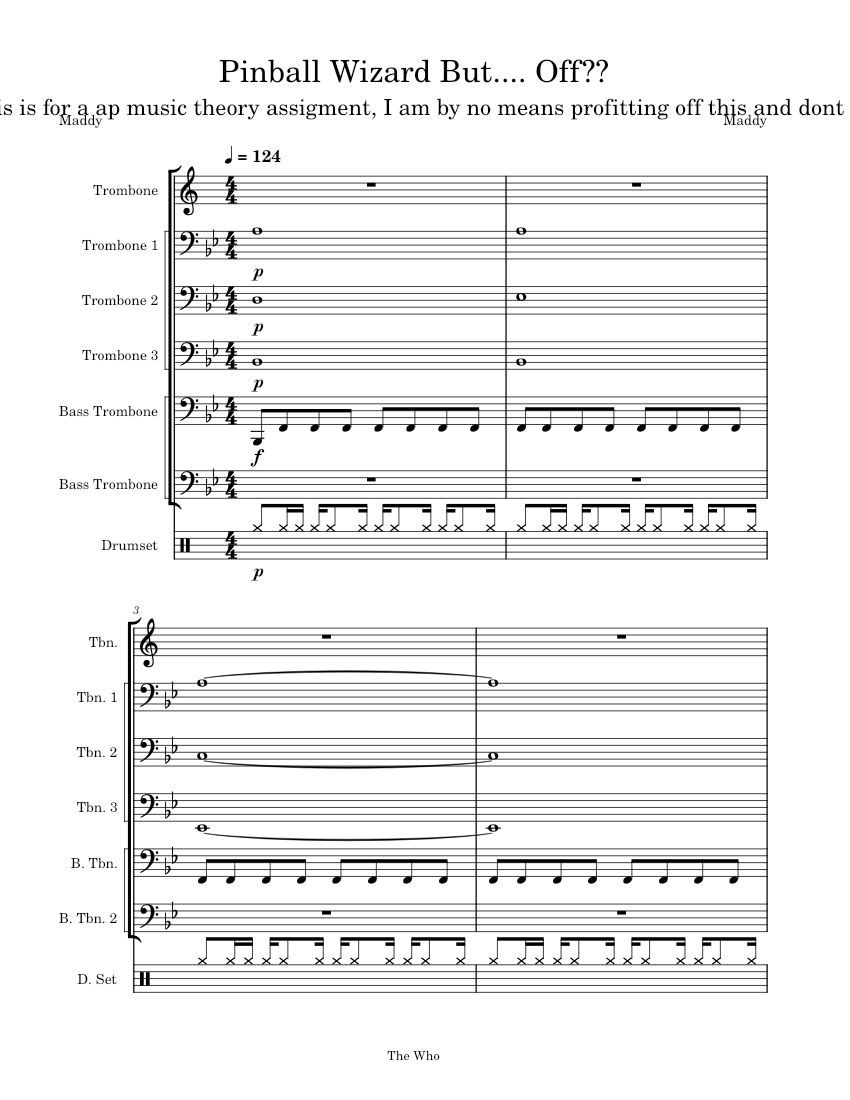 Pinball Wizard The Who Pinball Wizard But.... Off?? Sheet music for