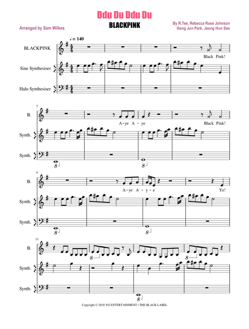 Ddu-du Ddu-du Blackpink (Arr. Sam Wilkes) (Choral, SA)